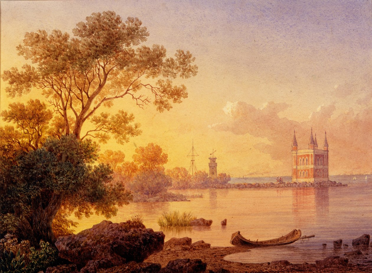 View on the Rose Pavilion Ozerki in Peterhof by Ludwig Premazzi