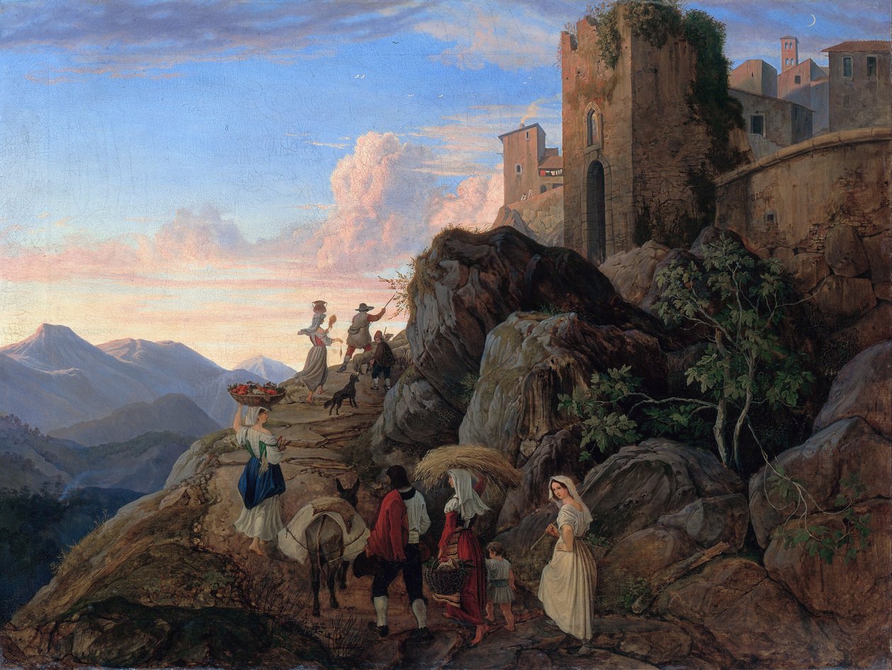 Civitella (Evening) by Ludwig Richter