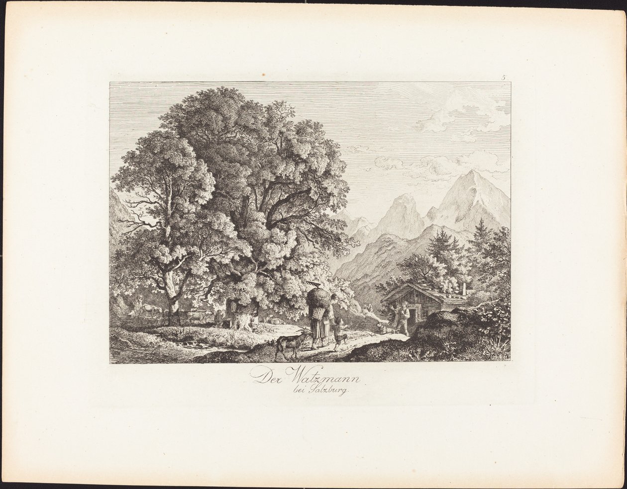 The Watzmann near Salzburg by Ludwig Richter