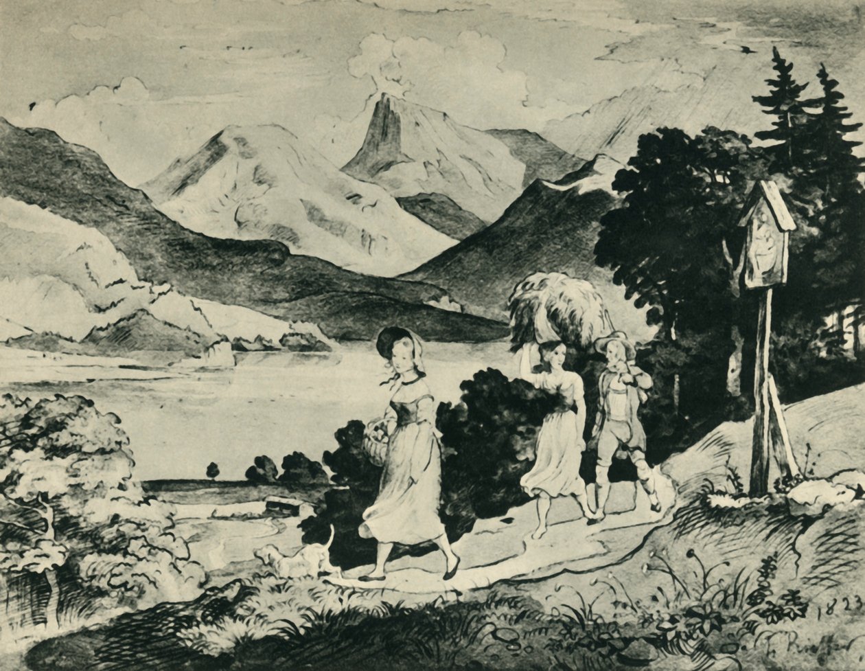 Lake Fuschl, Salzburg, Austria, 1823, 1943 by Ludwig Richter
