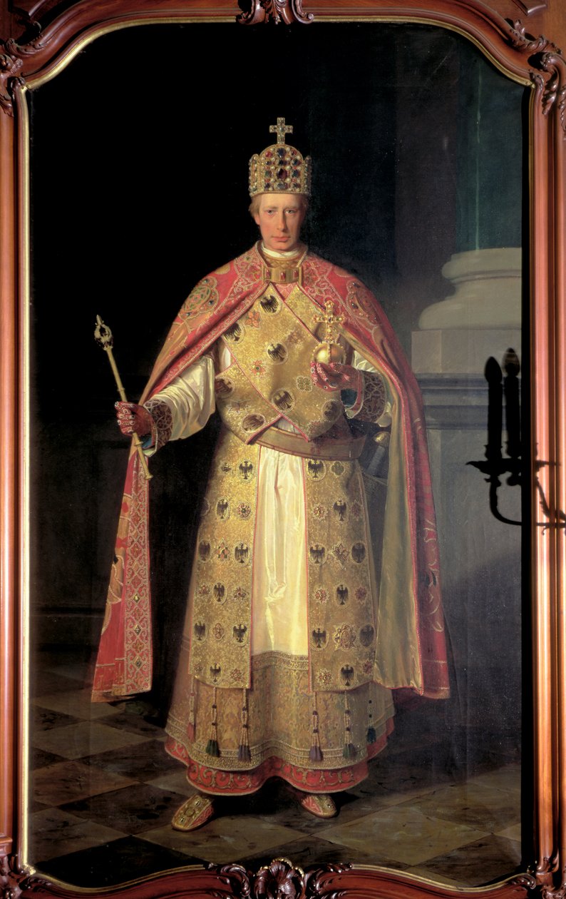 Francis II, Holy Roman Emperor, Wearing the Imperial Insignia by Ludwig or Louis Streitenfeld