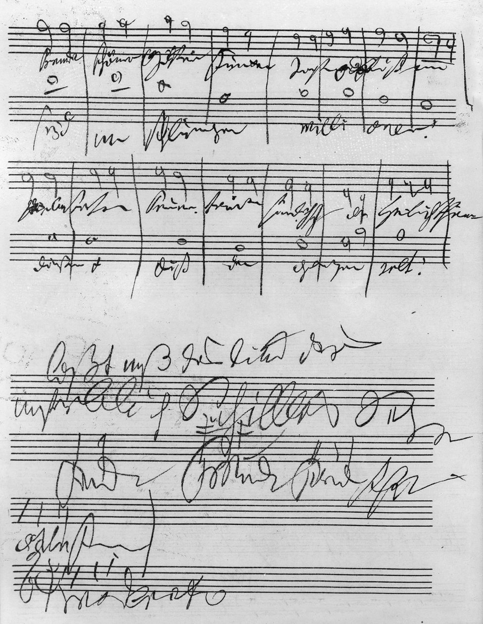Handwritten Musical Score by Ludwig van Beethoven