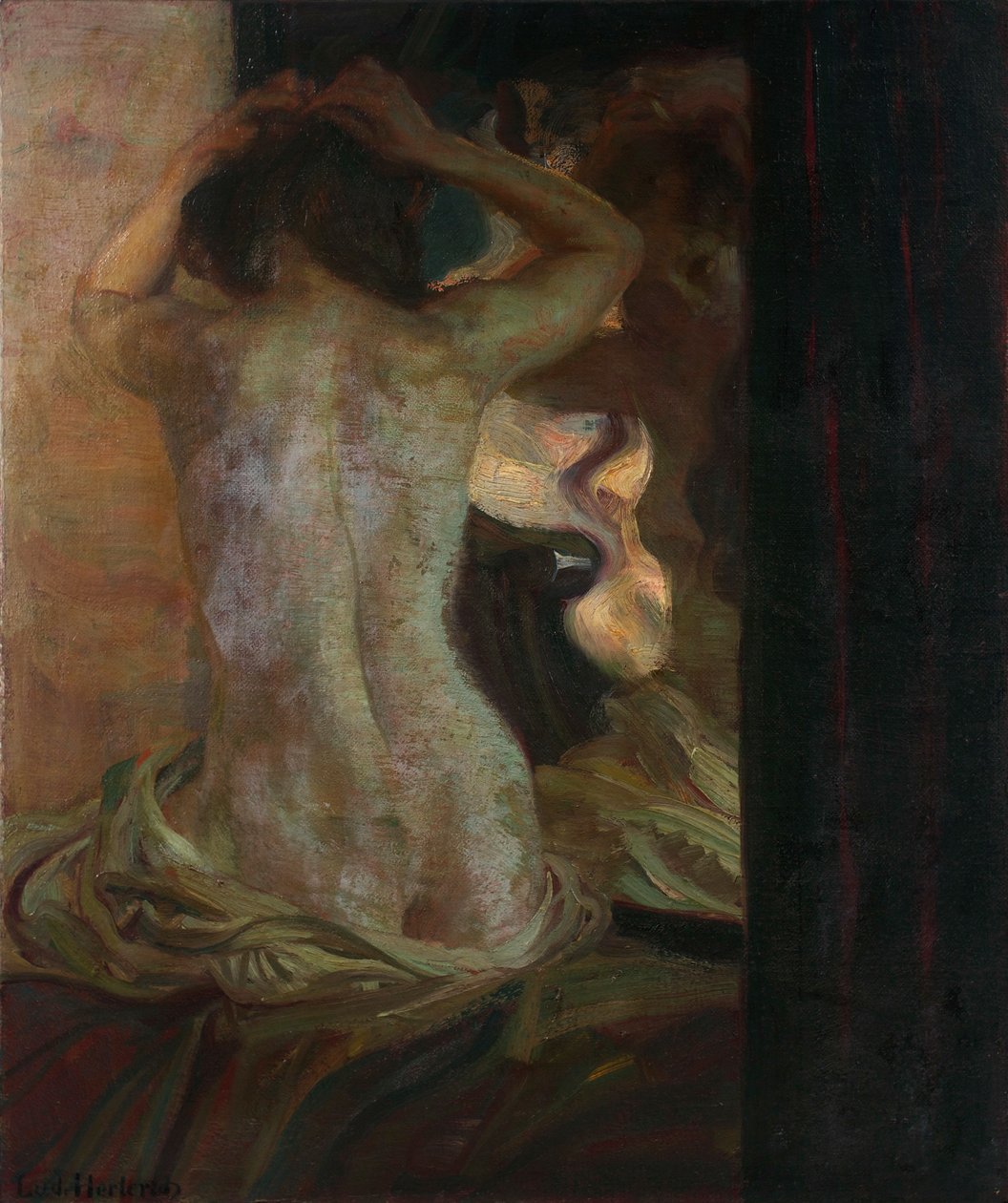 The Mirror by Ludwig von Herterich