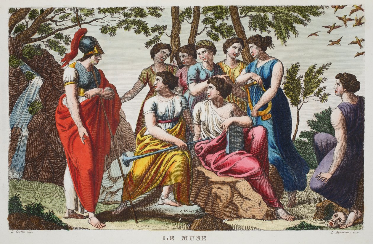 The Muses, Book V, Illustration from Ovid's Metamorphoses