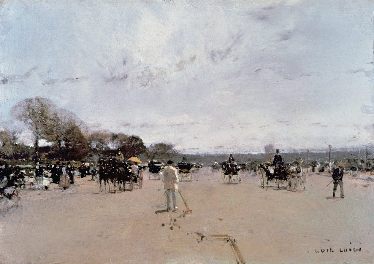 Carriages on the Champs Elysees by Luigi Loir