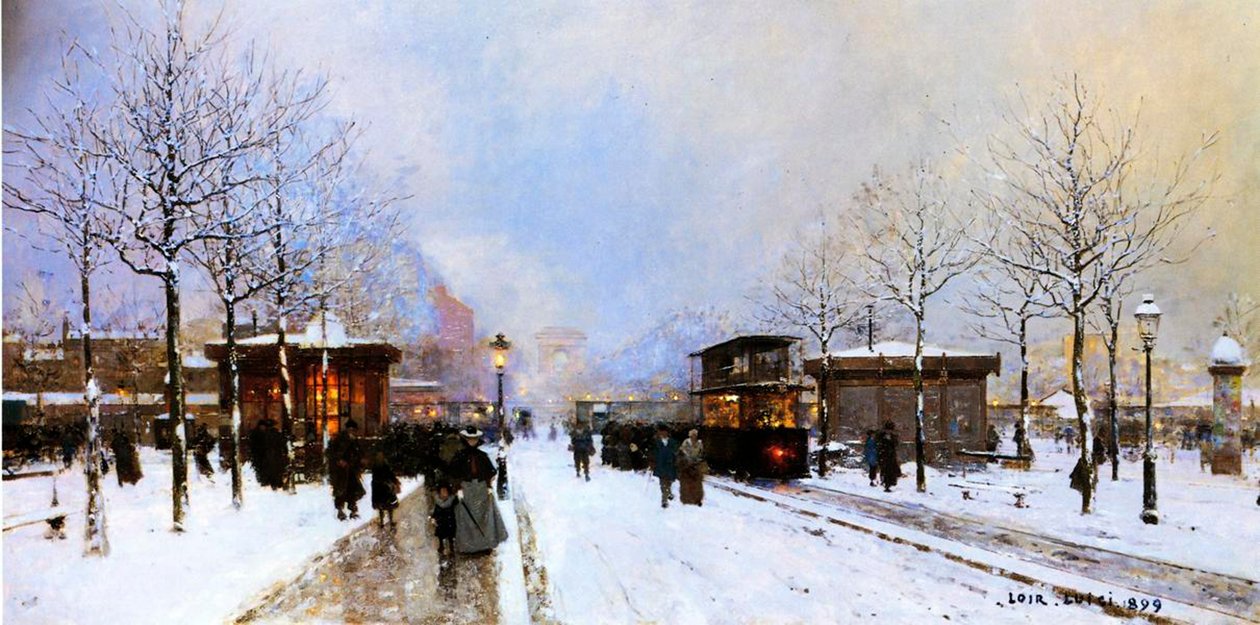 Porte Maillot in Winter, Paris by Luigi Loir