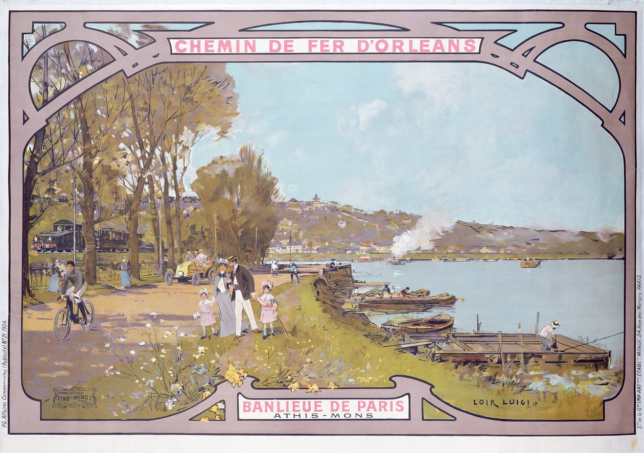 Poster advertising the attractions of a visit to the Parisian suburb of Athis-Mons with the 