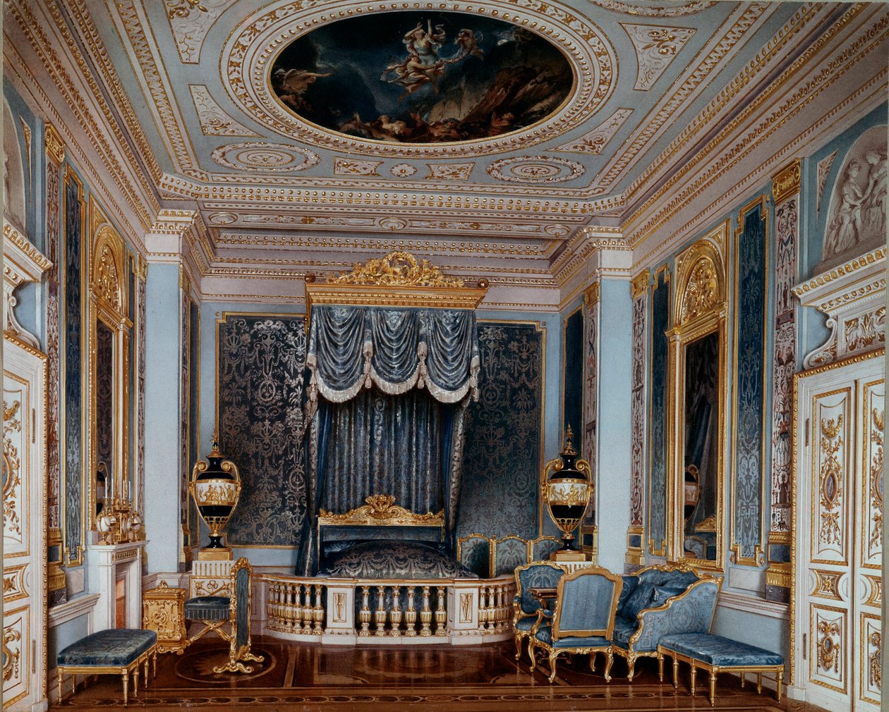 View of the Bedroom of Tsar Alexander II at Gatchina Palace by Luigi Premazzi