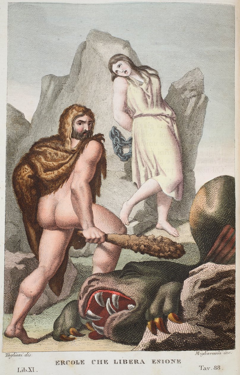 Hercules Saves Hesione, Book XI, Illustration from Ovid