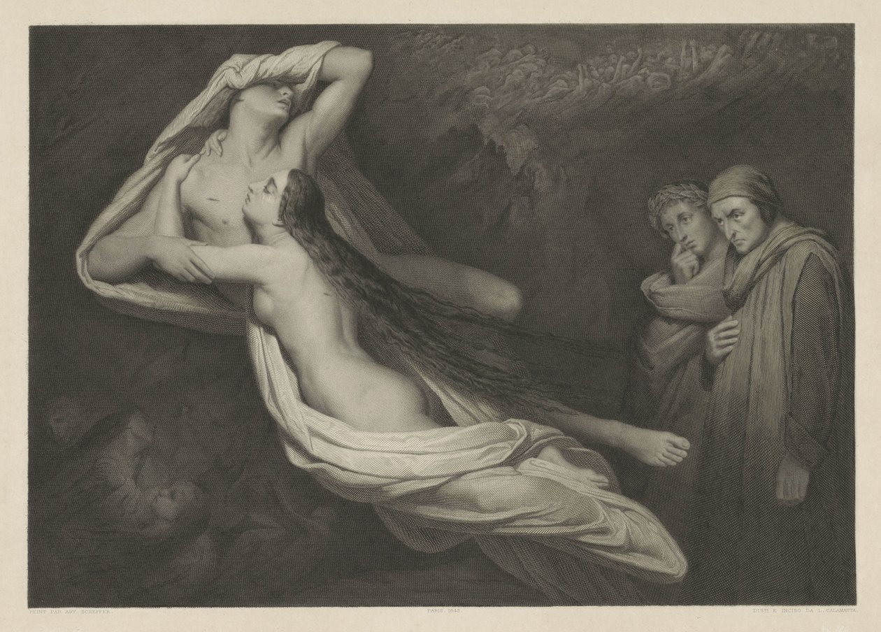 Francesca da Rimini and Paolo Malatesta by Luigi Calamatta