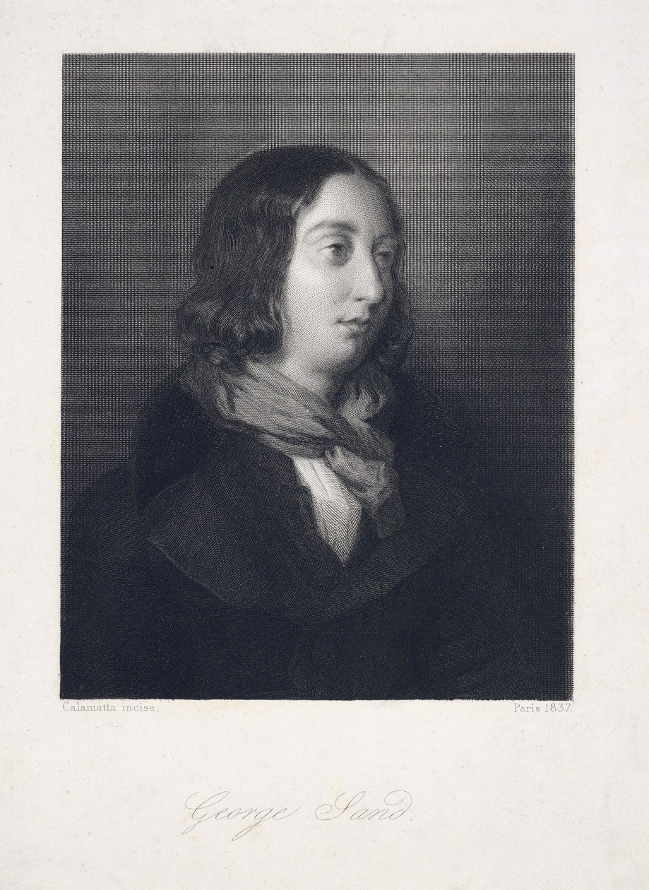 Portrait of George Sand, pub. 1837 by Luigi Calamatta