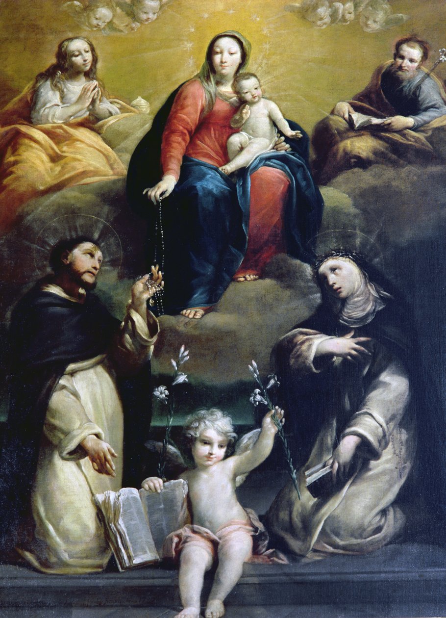 The Madonna of the Rosary with SS Dominic, Catherine, Mary Magdalene, and Joseph by Luigi Crespi