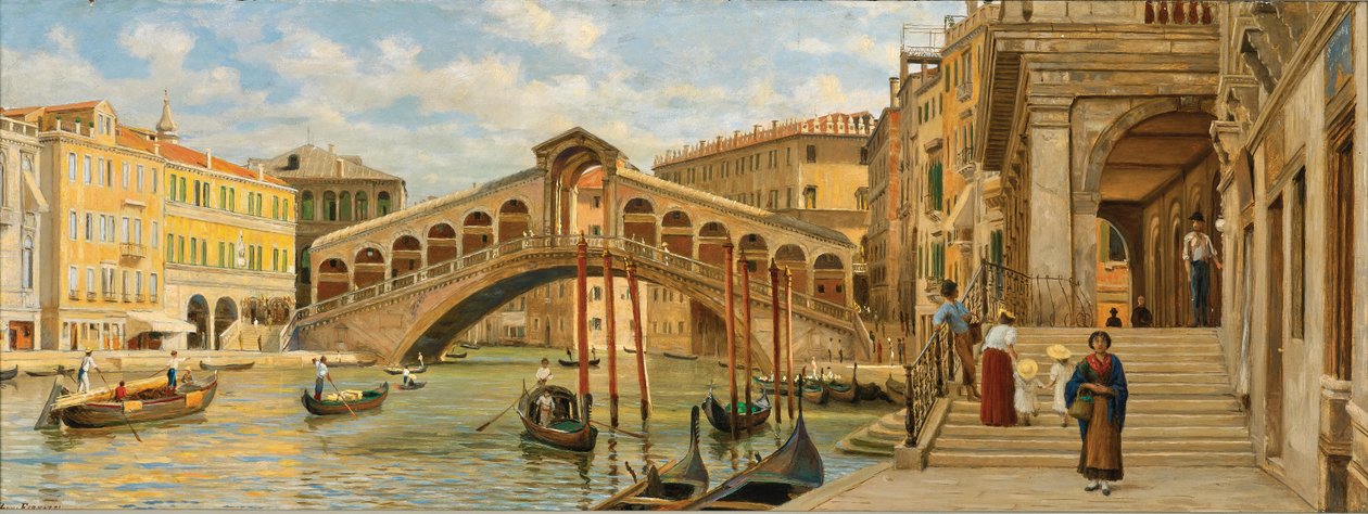 Luigi Ferrazzi Ponte Rialto 1875 by Luigi Ferrazzi