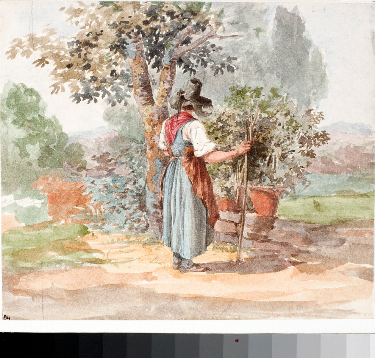 A country girl near Florence by Luigi Garibbo