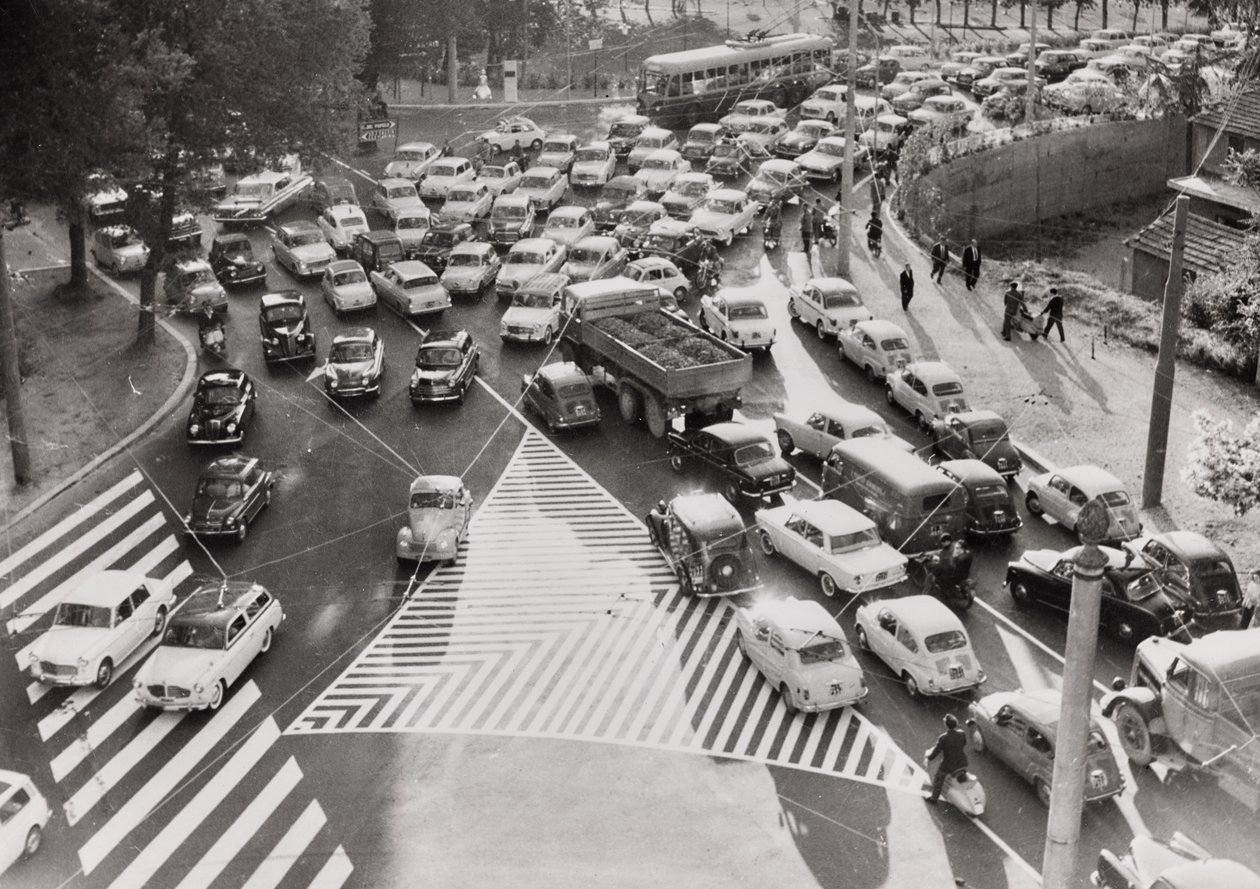 Scene of Traffic on a Street in Rome by Luigi Leoni