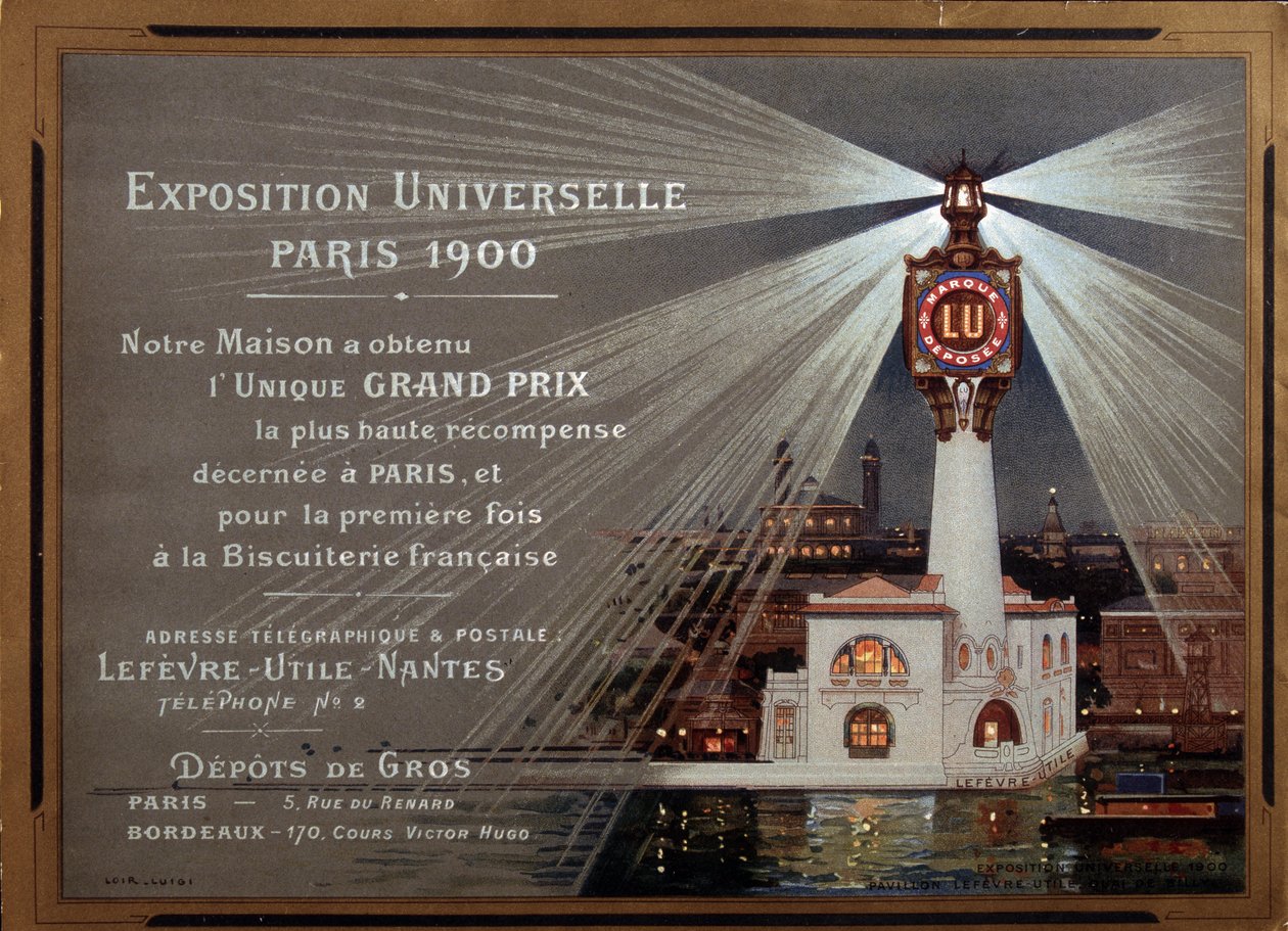 Exposition Universelle in Paris 1900: advertisement for the brand LU - Illustration by Luigi Loir (1845-1916) by Luigi Loir