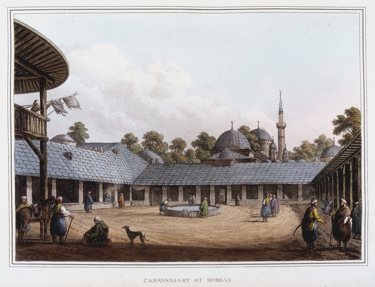 Campement a Borgas. in “Views in the Ottoman Dominions, in Europe, in Asia, and some of the Mediterranean islands” from the original drawings taken by Luigi Mayer, London by Luigi Mayer
