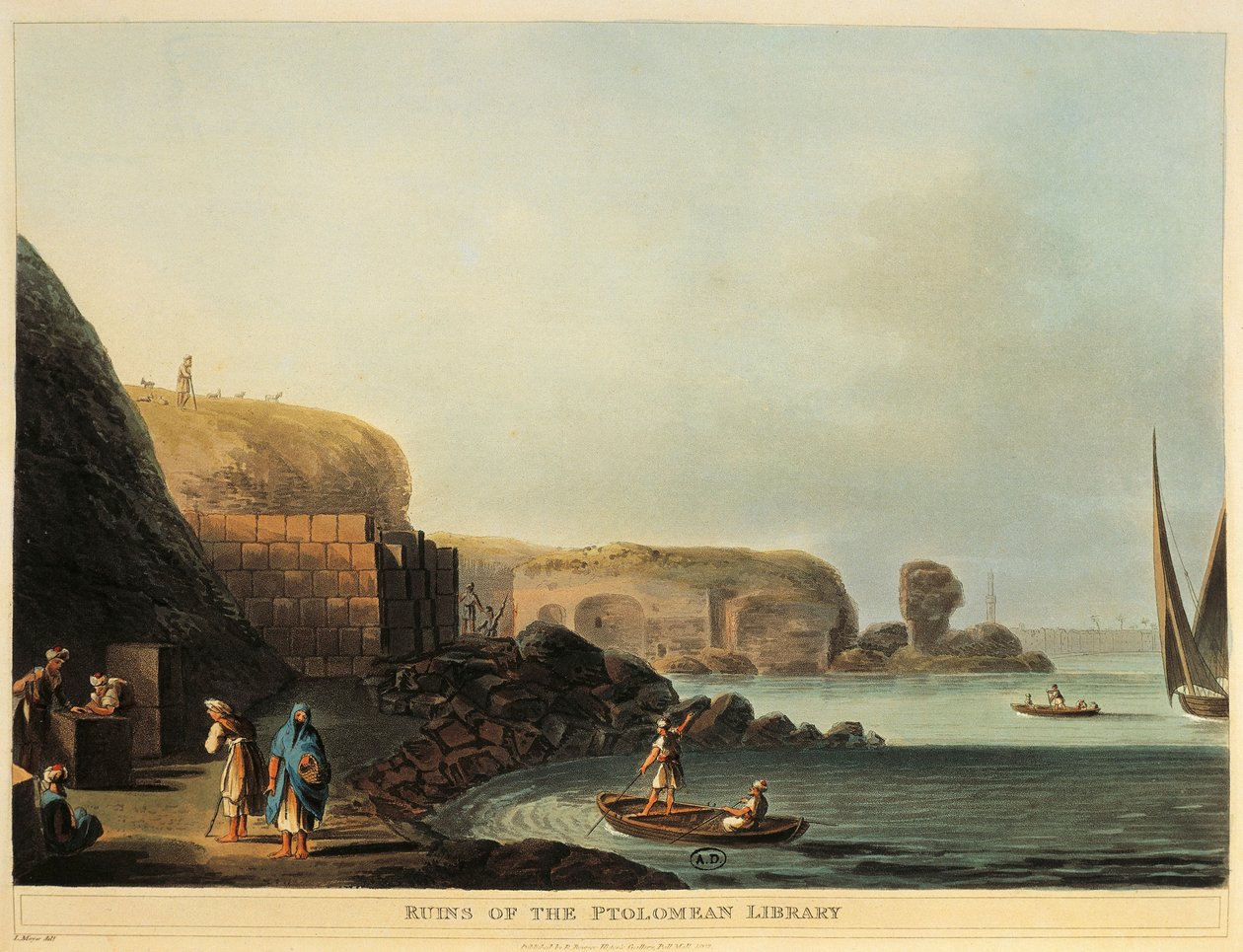 Egypt, Alexandria, Ruins of Ptolemy Library by Luigi Mayer
