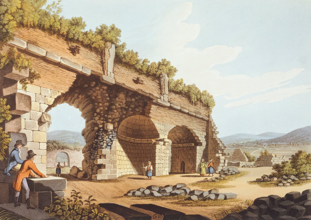 European Travellers in Front of the Temple of Diana in Ephesus by Luigi Mayer