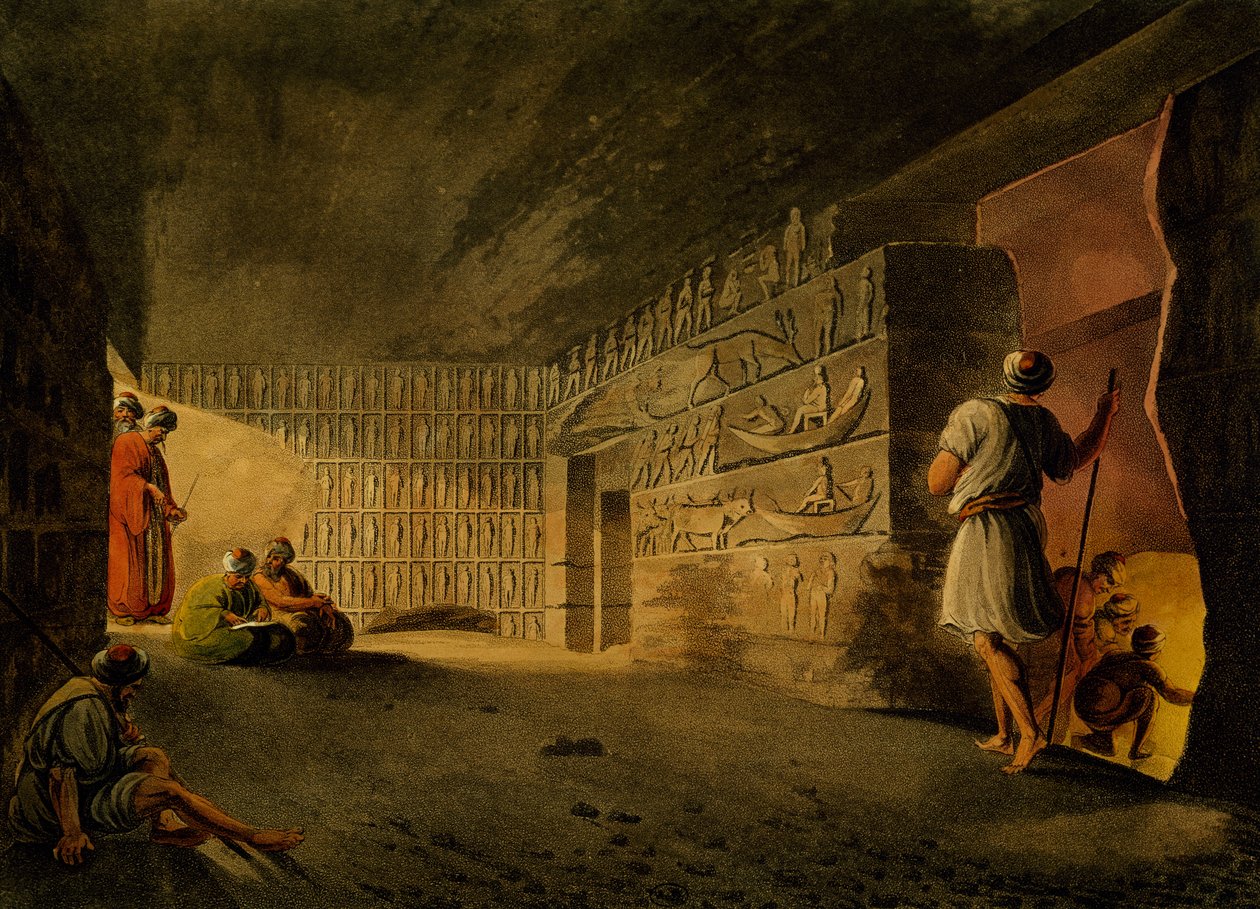 Underground Chamber of Pyramid of Giza, from Views in Egypt, Palestine and Other Parts of Ottoman Empire by Luigi Mayer
