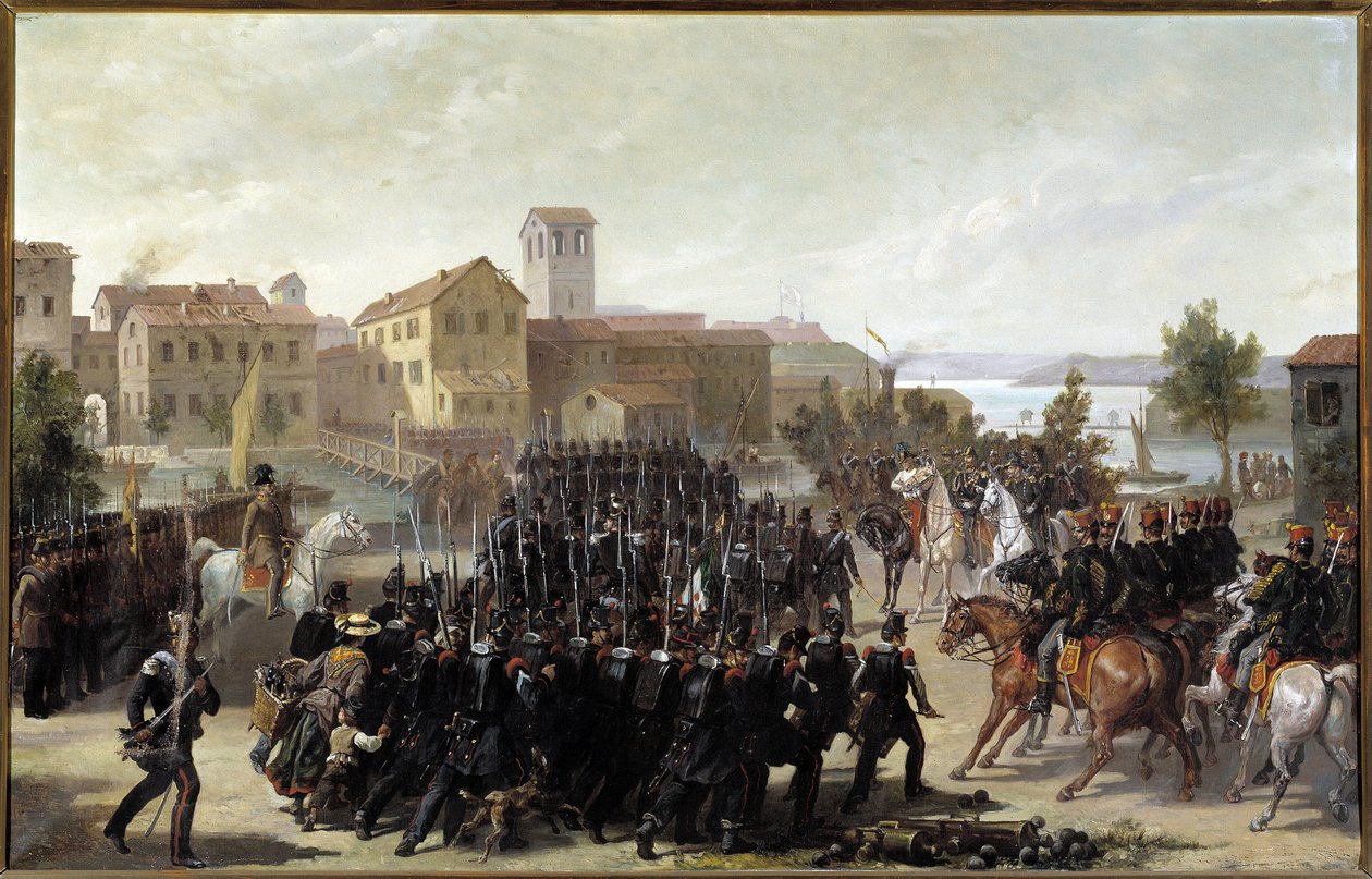 The capture of the city of Peschiera del Garda by the Piedmontese, 30th May 1848 by Luigi Morgari