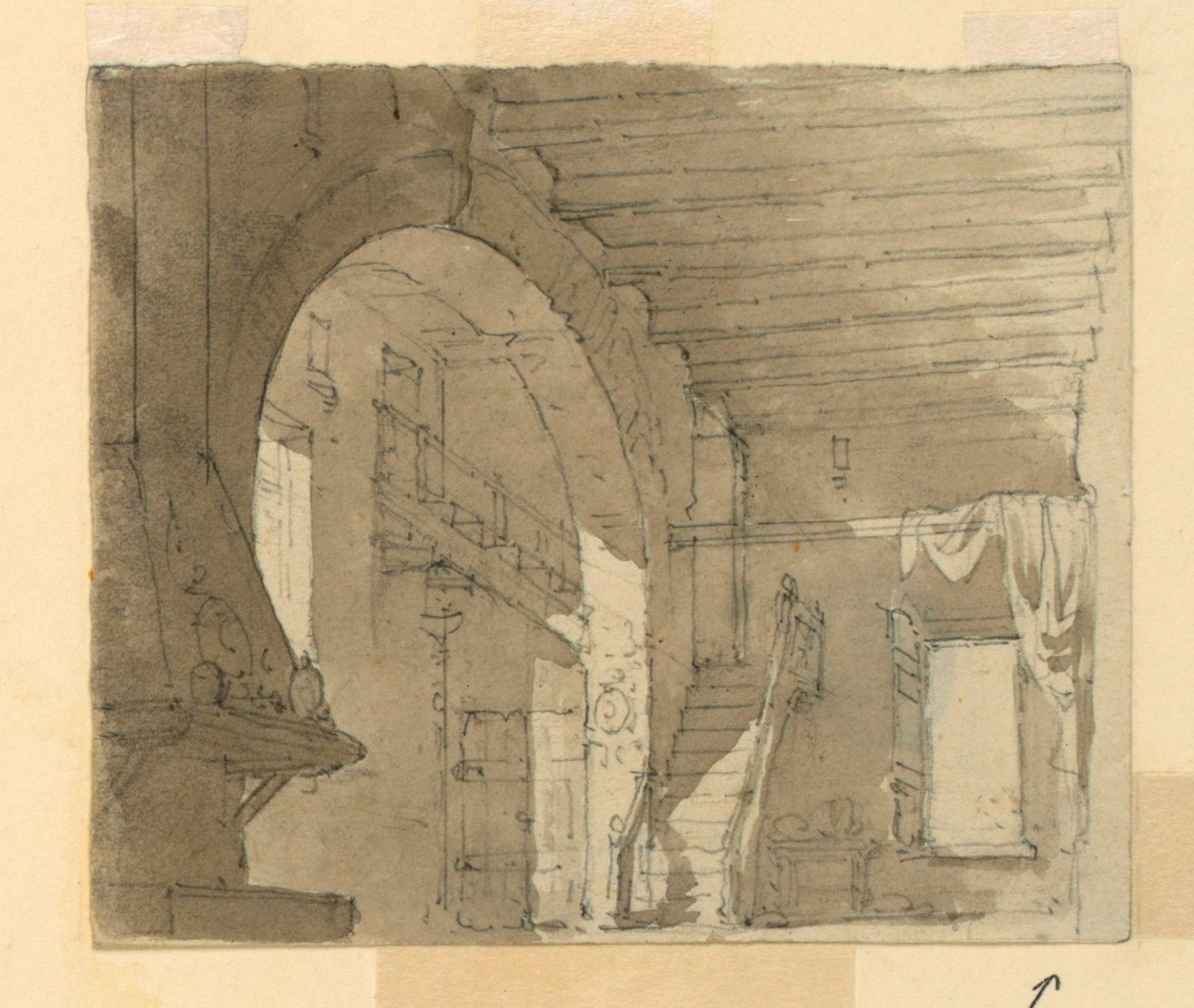 Stage Design, Interior of Kitchen by Luigi Ricci