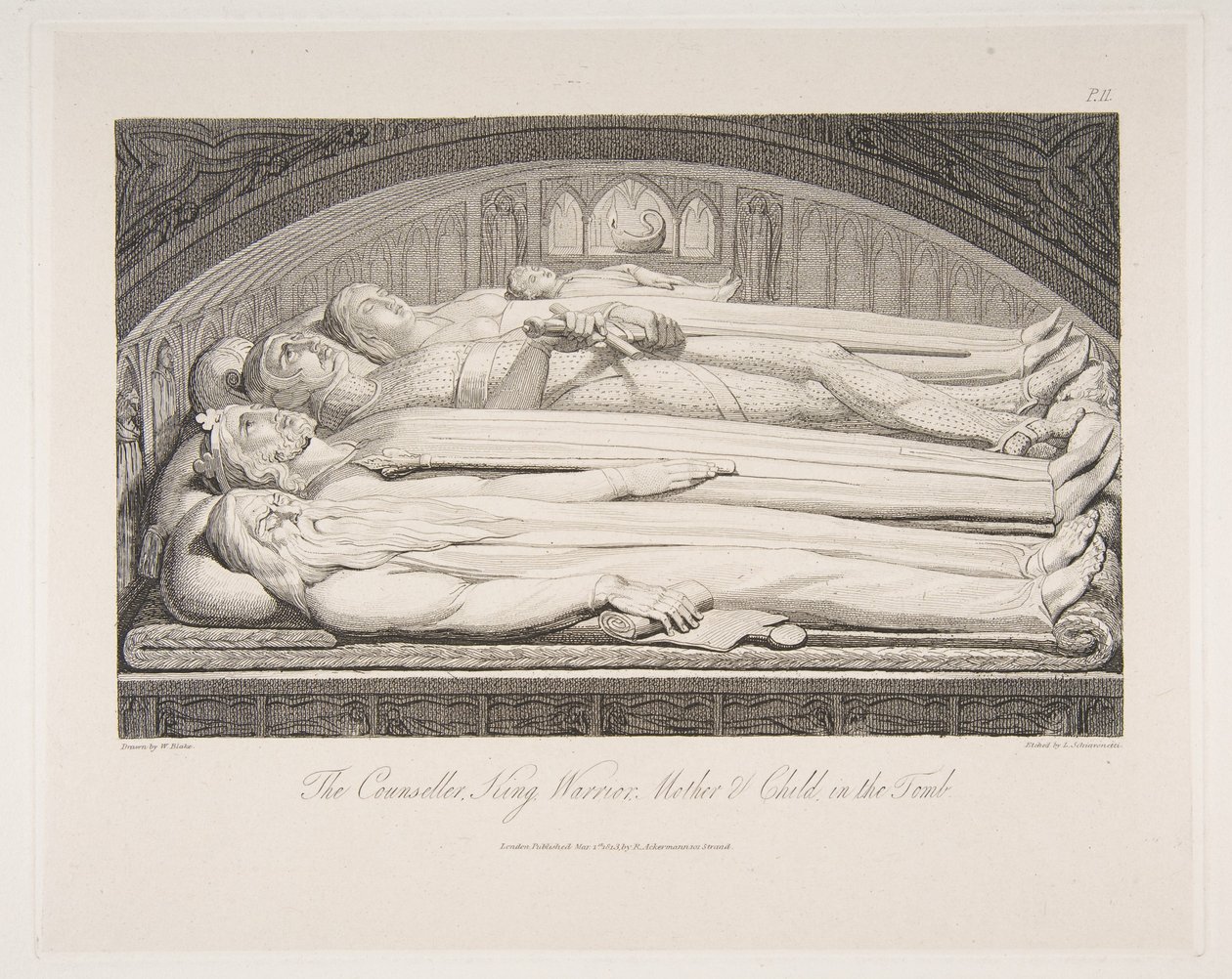 The Counsellor, King, Warrior, Mother & Child in the Tomb, from The Grave, a Poem by Luigi Schiavonetti