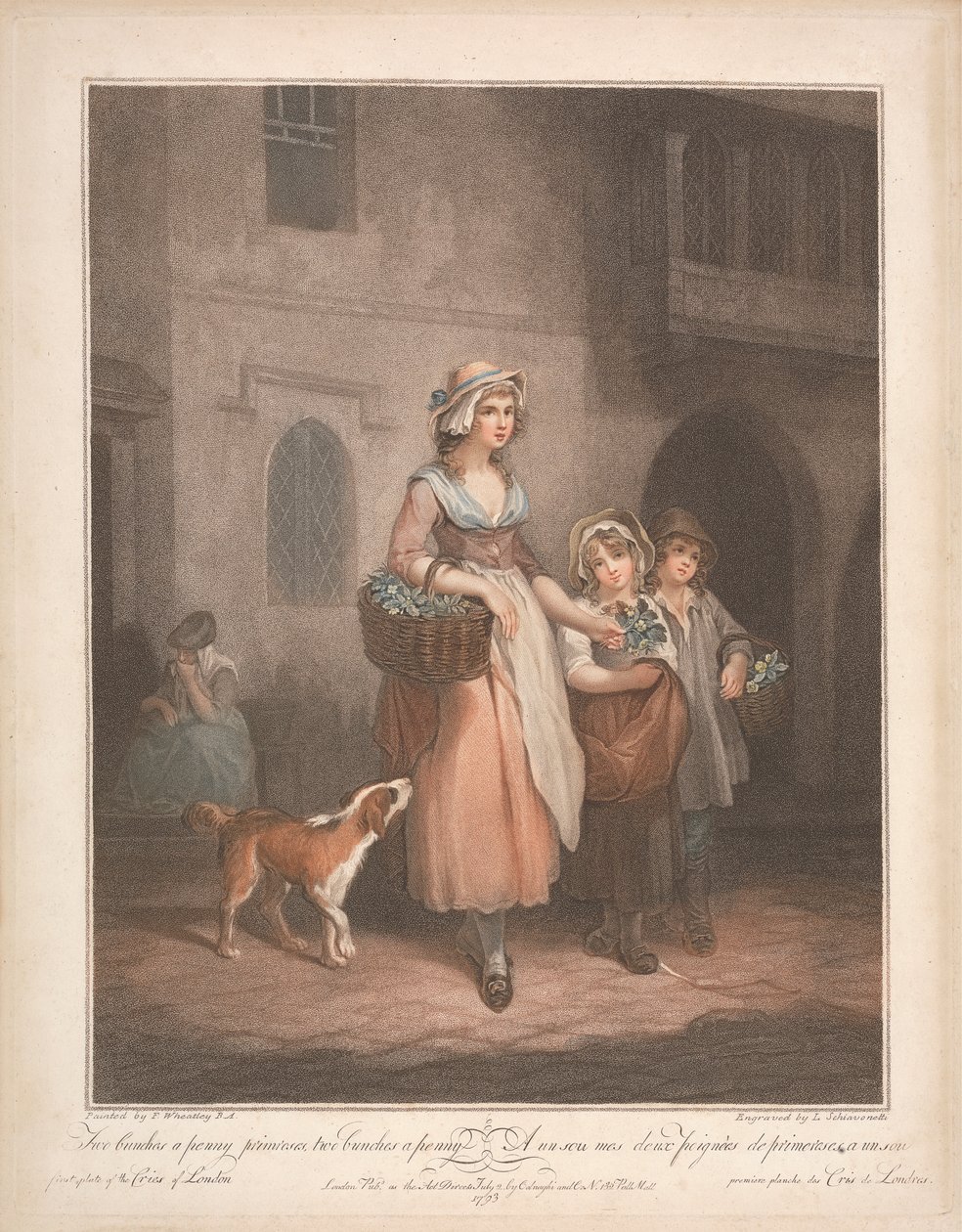 The Primrose Seller, Two Bunches of Penny Primroses, Two Bunches a Penny... by Luigi Schiavonetti