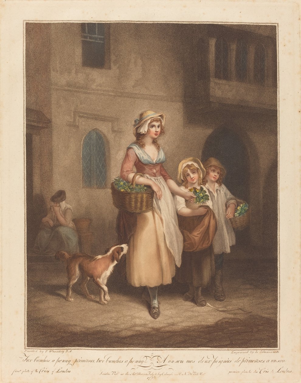 Two Bunches a Penny, Primroses by Luigi Schiavonetti after Francis Wheatley