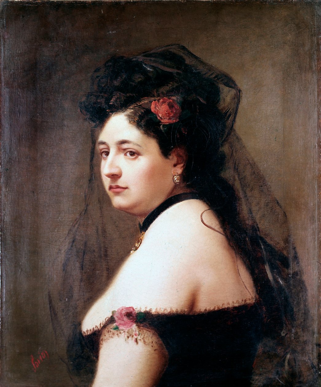Portrait of Elisabetta Galletti Gianoli, Italian singer by Luigi Sorio