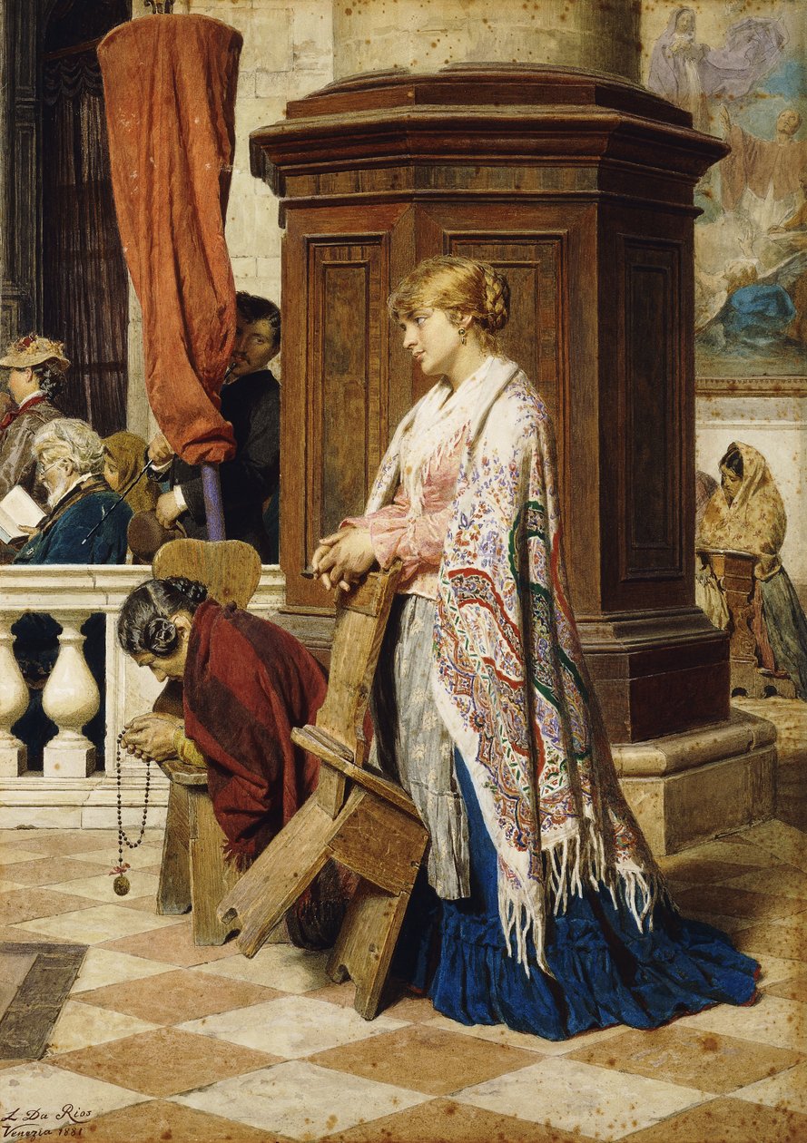 Temptation in the House of God, 1881 by Luigi da Rios