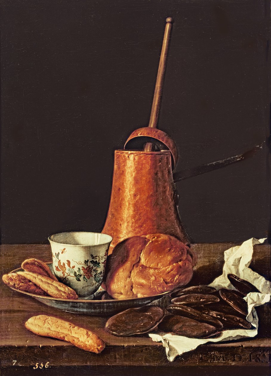 Still Life with a Drinking Chocolate Set, 1770 by Luis Egidio Melendez