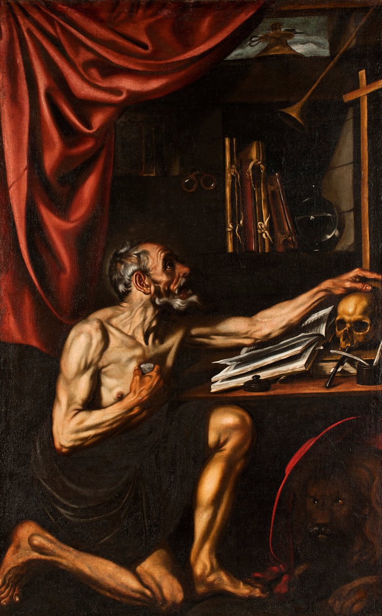 St Jerome Doing Penance in his Study by Luis Tristan de Escamilla