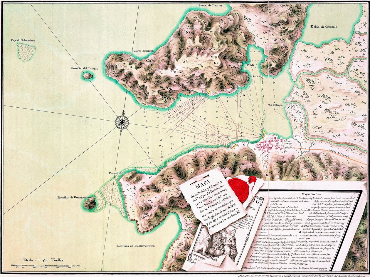 S. Phelipe de Porto Bello by Luis de Surville