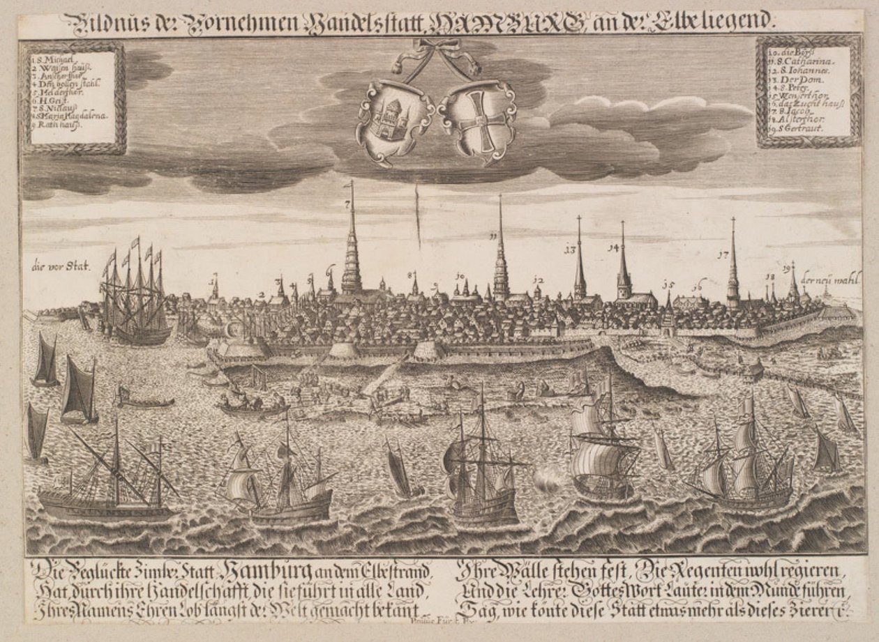 Hamburg Seen from the Elbe by Lukas Schnitzer