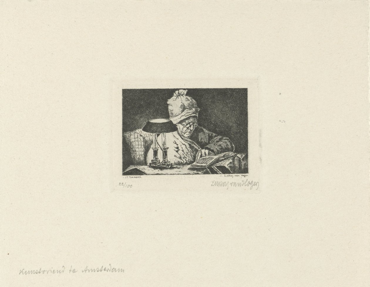 Reading Man by Lukas van Hoger (signed by artist)