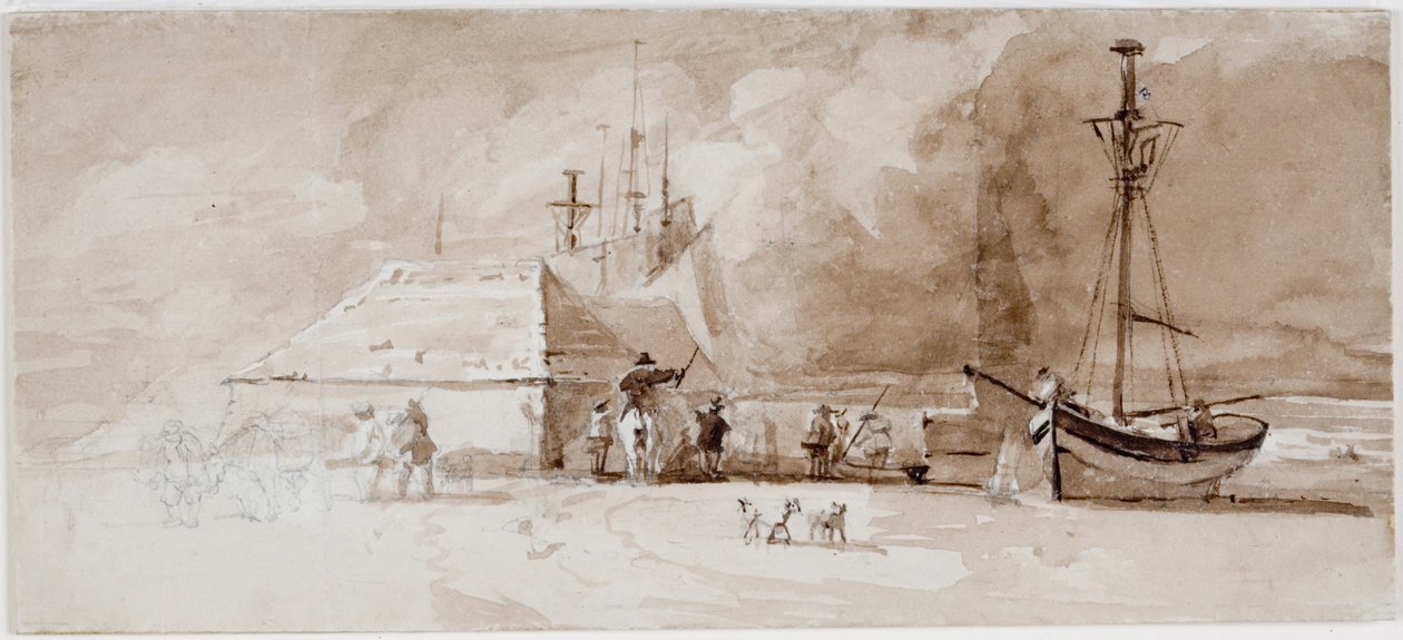 Beach Scene with Horsemen by Luke Clennell