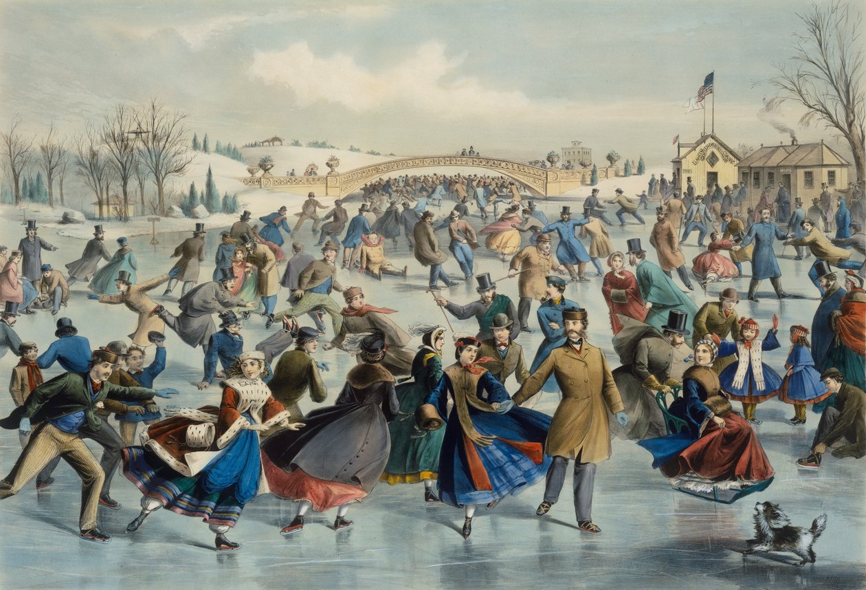 Central Park, Winter - The Skating Pond by Lyman Wetmore Atwater