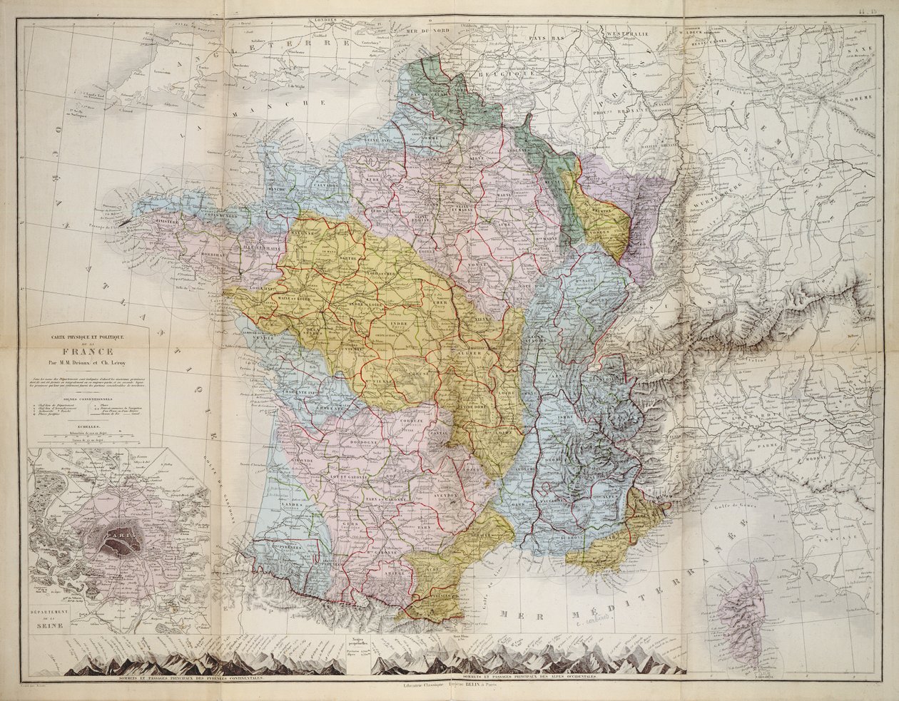 Map of France by M.M. and Leroy, Ch. Drioux
