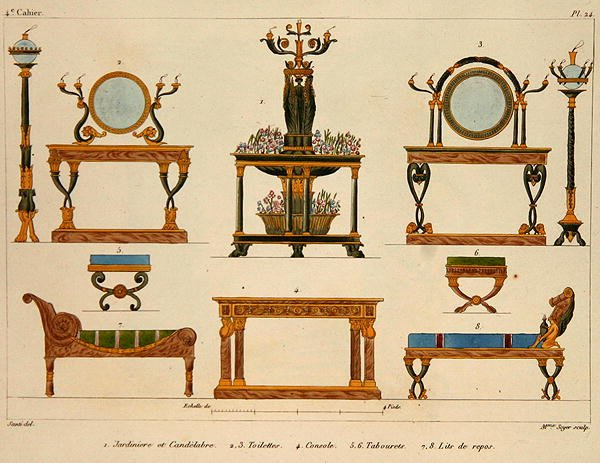 Furniture designs, engraved by Mme Soyer, plate 24 from 