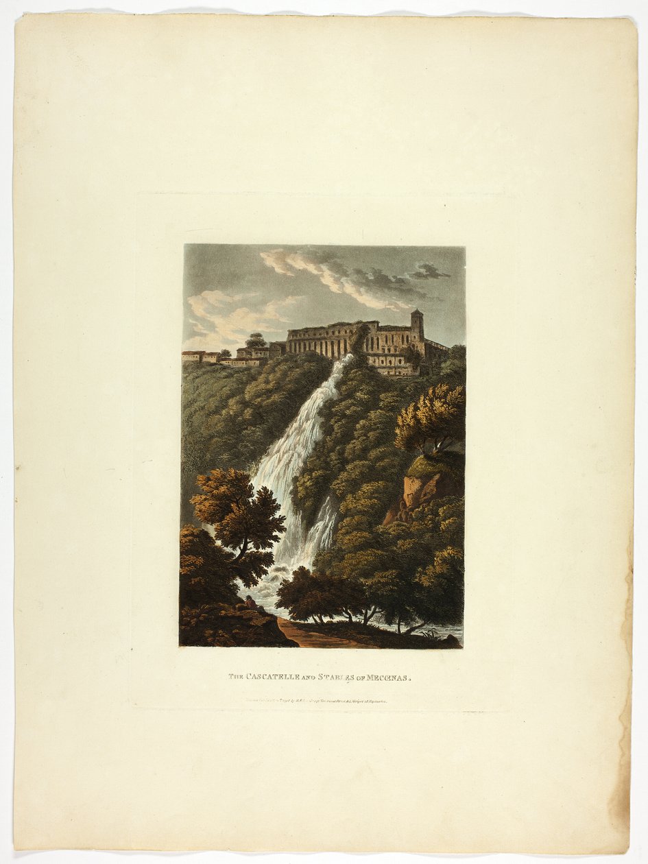 The Cascatelle and Stables of Maecenas, plate thirty-three from the Ruins of Rome by M. Dubourg
