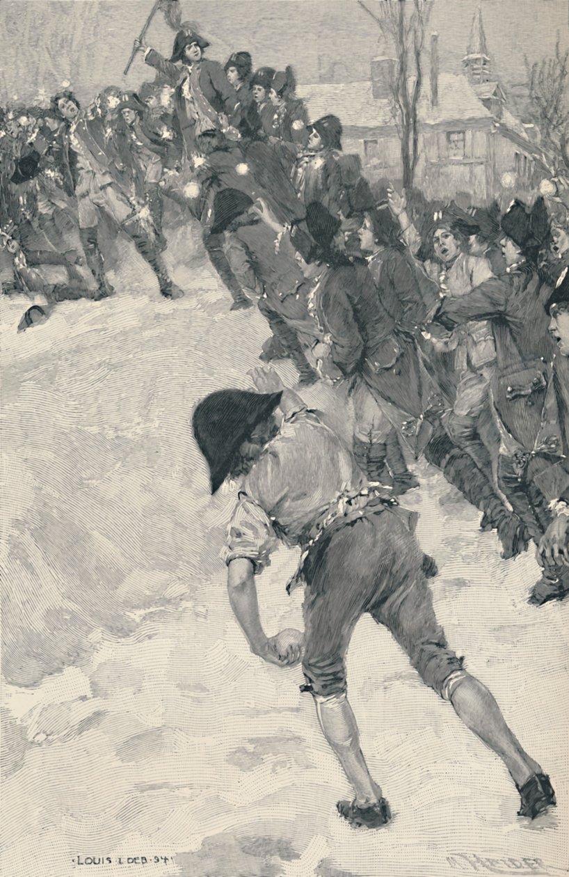 Bonaparte Attacking Snow Forts at the School of Brienne, 1896 by M. Haider