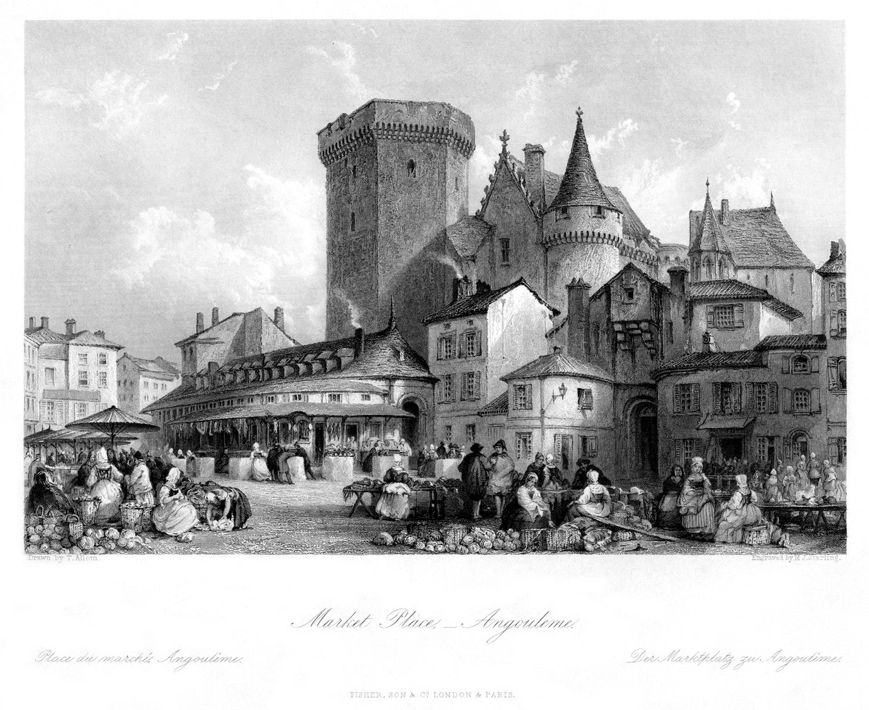 Market Place, Angoulême, France by M. J. Starling