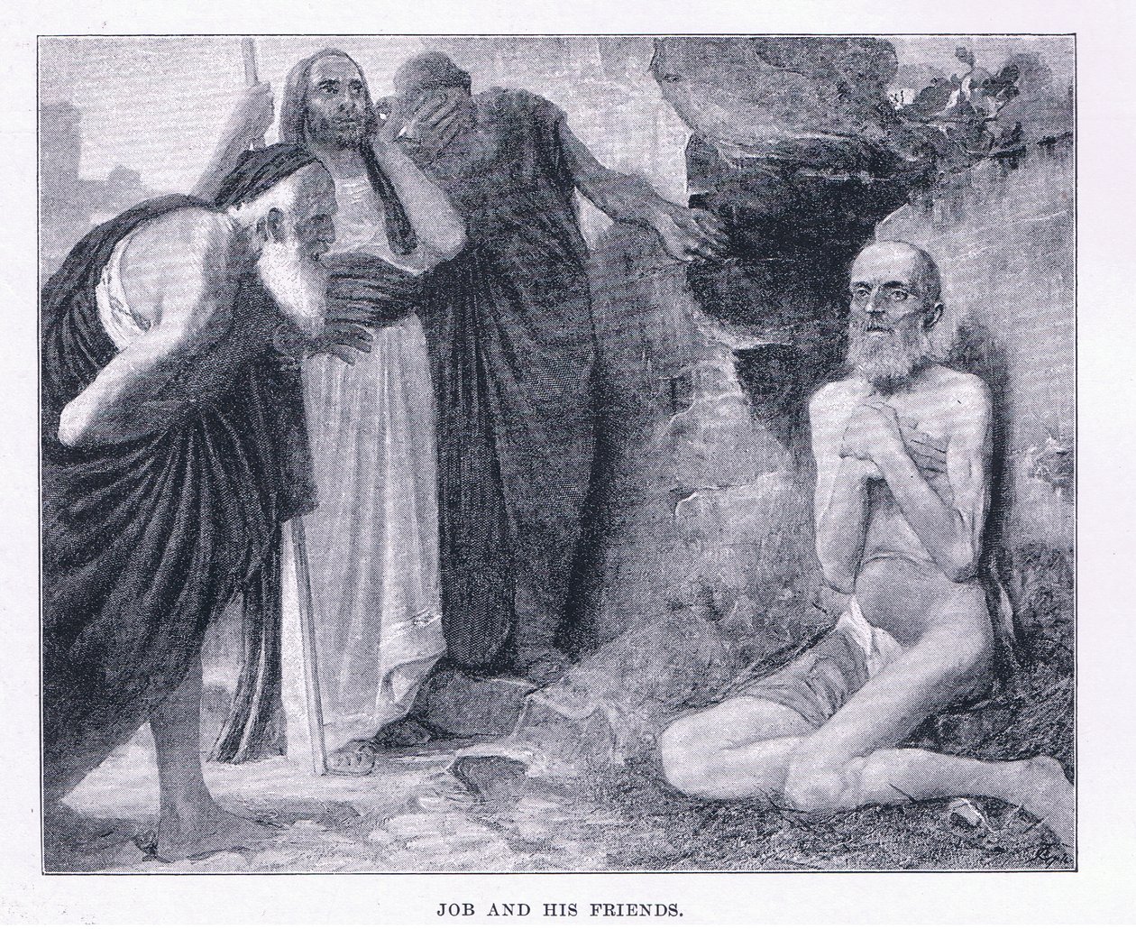 Job and his friends, from The Magazine of Art 1893, Cassell and Company by M. Lavergne