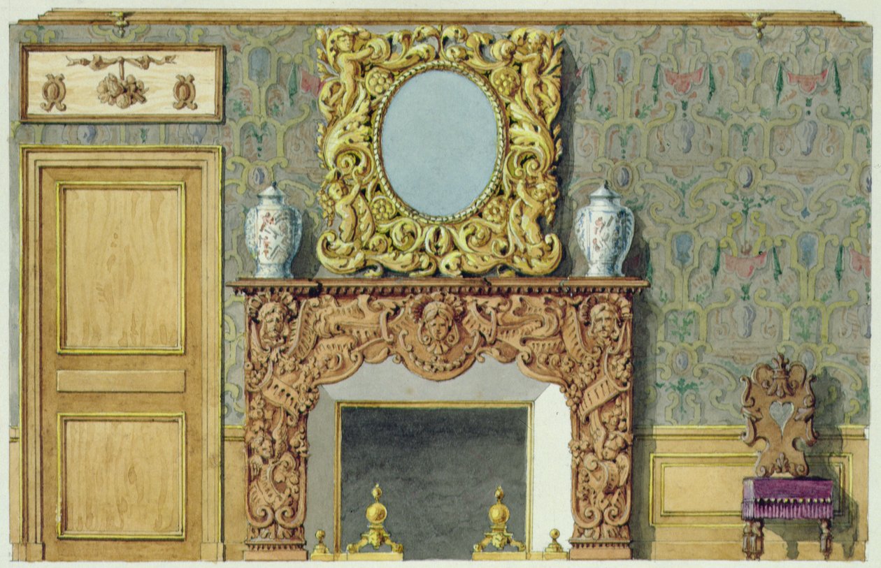 Chimney in the dining room at rue Fortunee, house bought by Balzac in 1847 by M. Santi