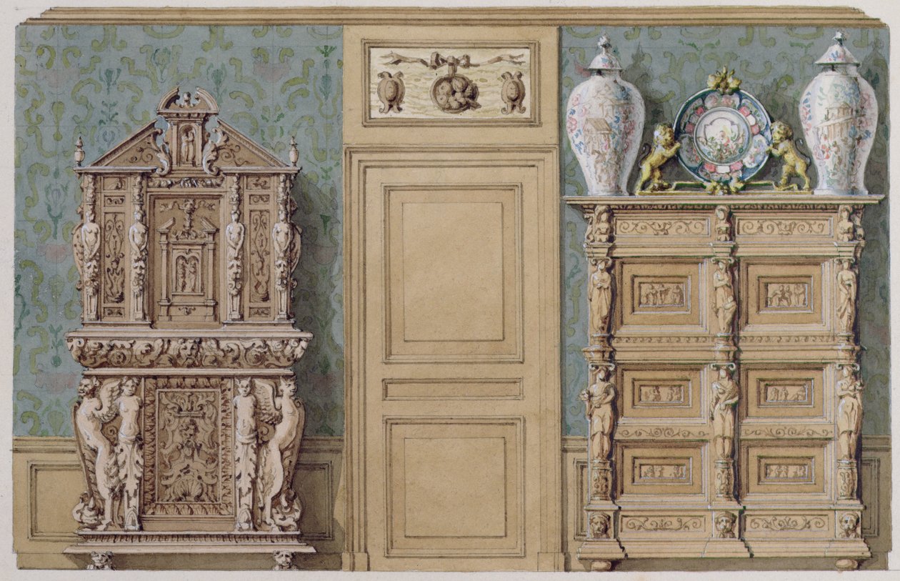 Furniture in the Dining Room at Rue Fortunee, House Bought by Balzac in 1847 by M. Santi