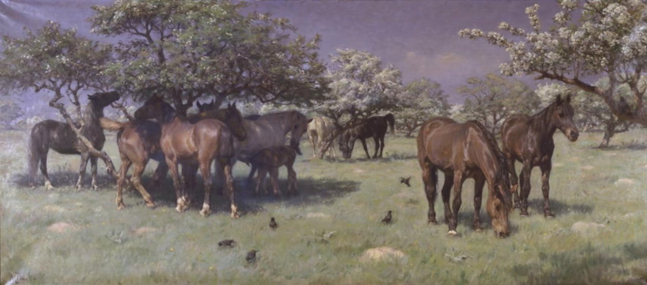 Horses in the Deer Park by M. Therkildsen