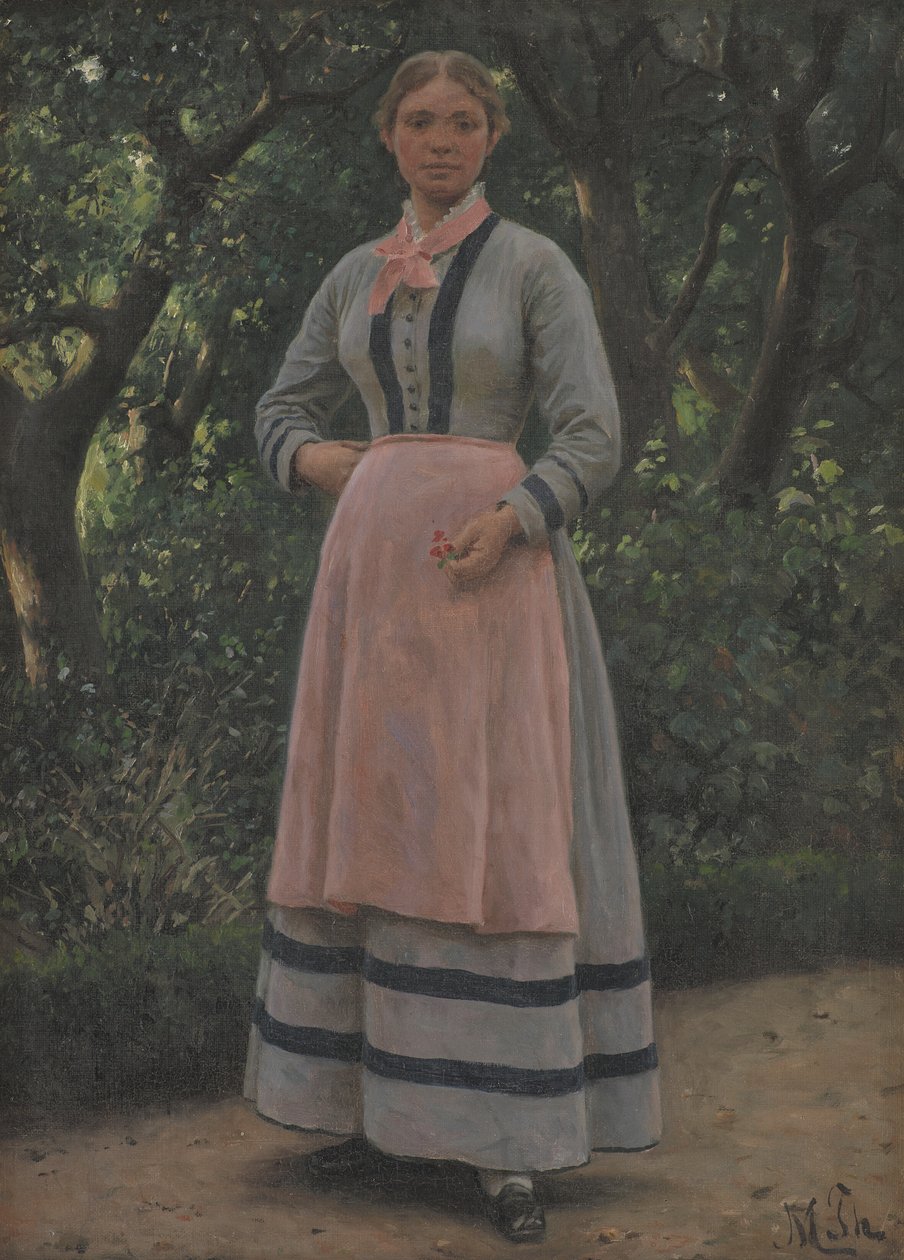 Young Girl in a Garden by M. Therkildsen