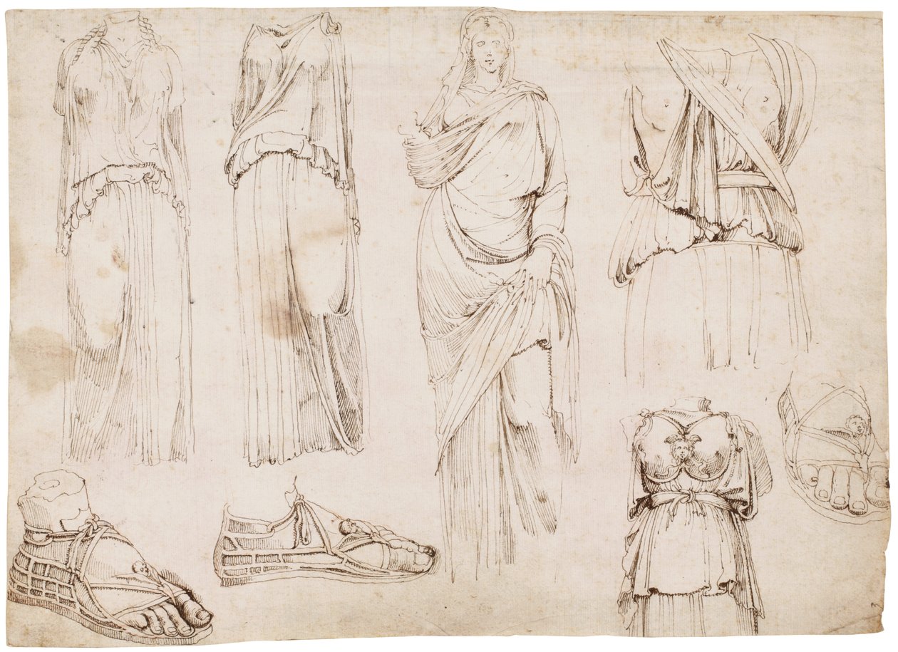 Female figures and sandals, c.1498-1574 by Maarten van Heemskerck (circle of)