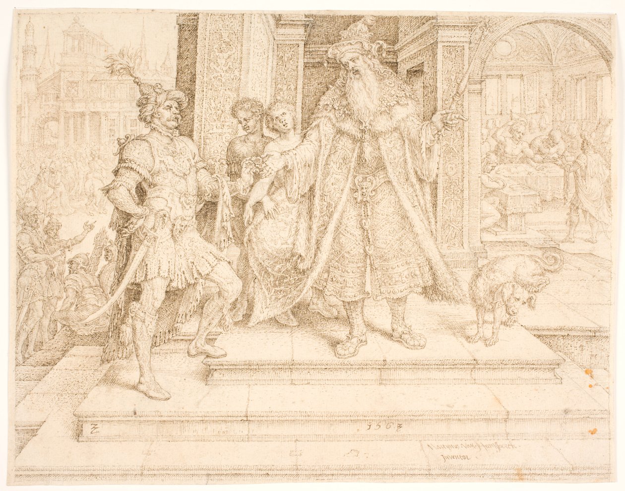 Ahasuerus Giving the Seal Ring to Haman by Maarten van Heemskerck